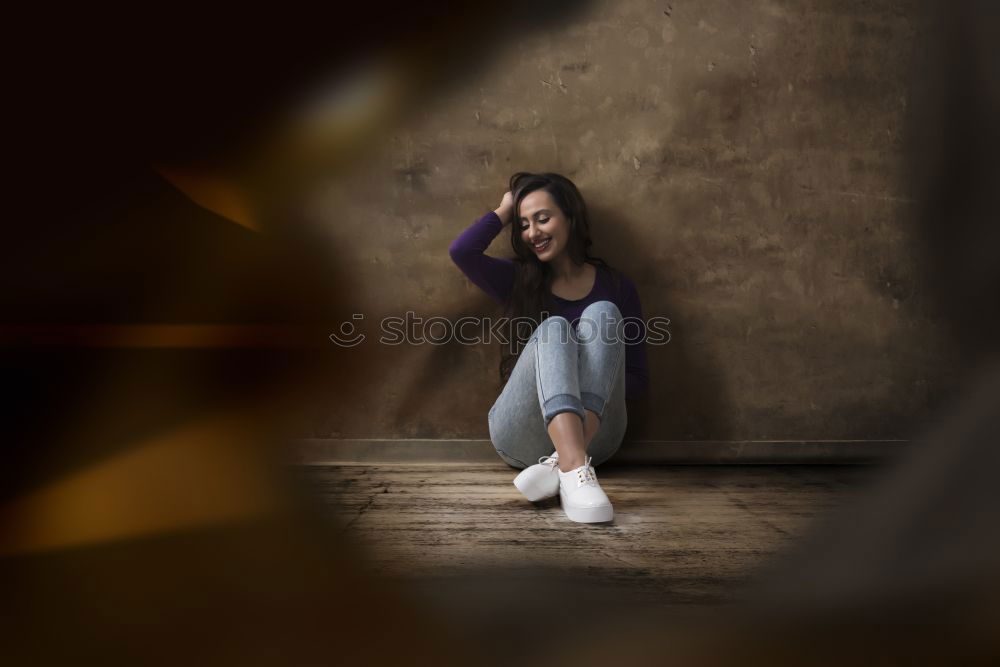 Similar – Image, Stock Photo Woman with book on sofa