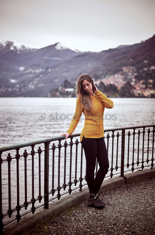 Girl in front of Alcatraz Prison in San Francisco, California