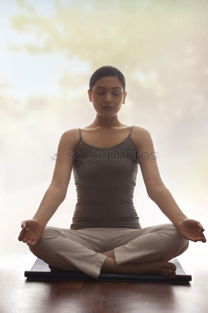 Similar – Image, Stock Photo Woman Meditating And Practicing Yoga, Padmasana.