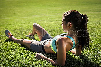 Similar – Image, Stock Photo Woman warming up before outdoor workout