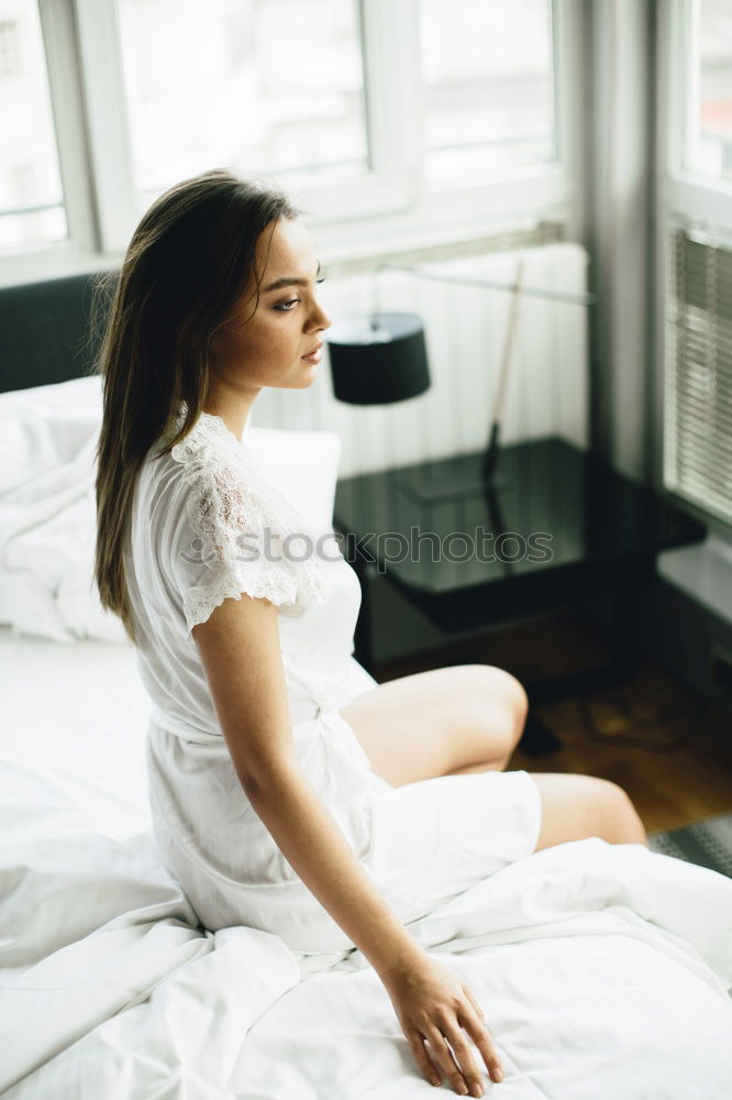 Similar – caucasian woman lying on sofa at home