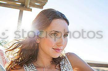 Similar – Image, Stock Photo Yooung woman smiling mext to urban wall