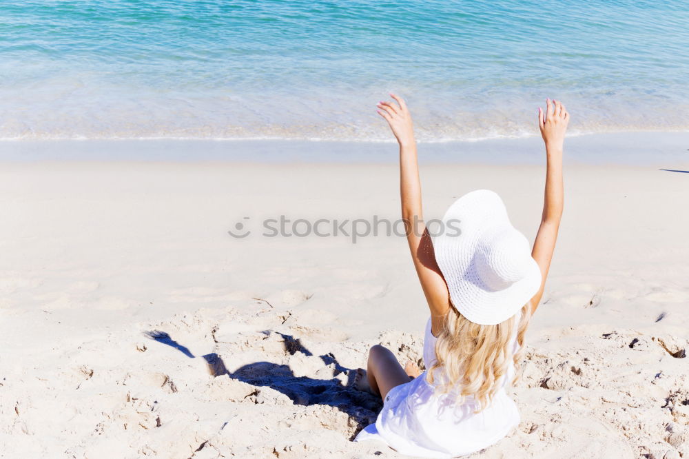 Similar – Image, Stock Photo Children throw stones at the wate