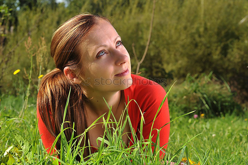 Similar – Foto Bild mädchen auf wiese Glück