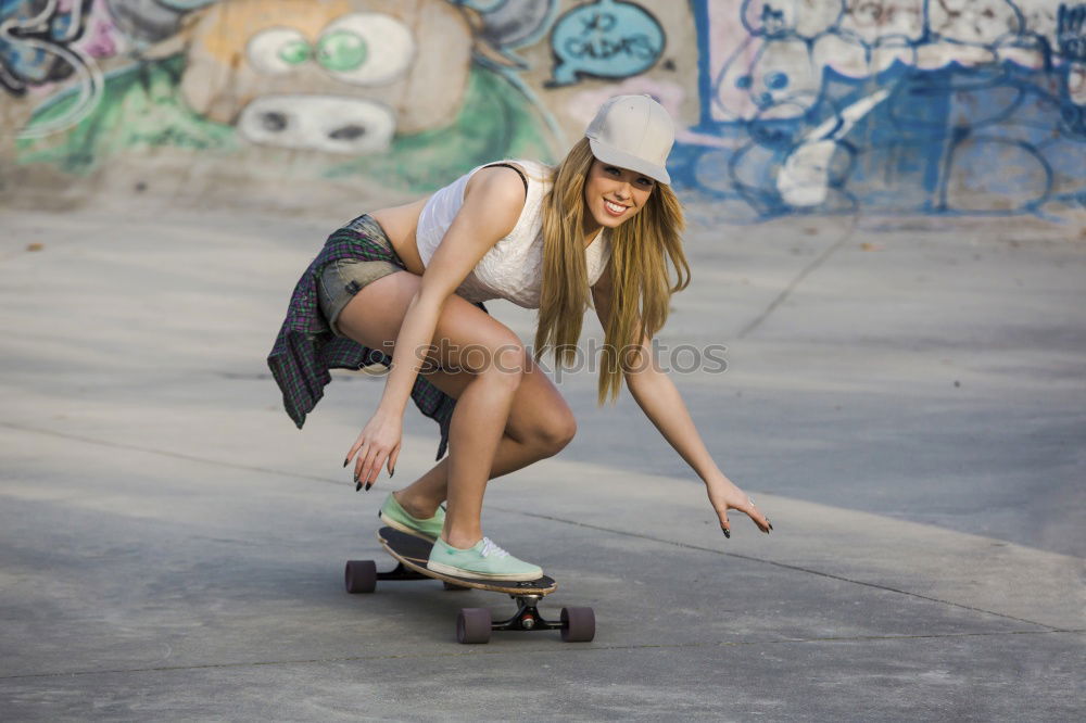 Similar – anonymous young woman skater