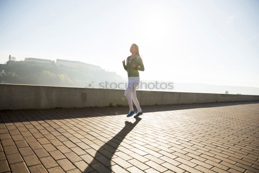 Similar – Image, Stock Photo Stylish woman with board walking at street