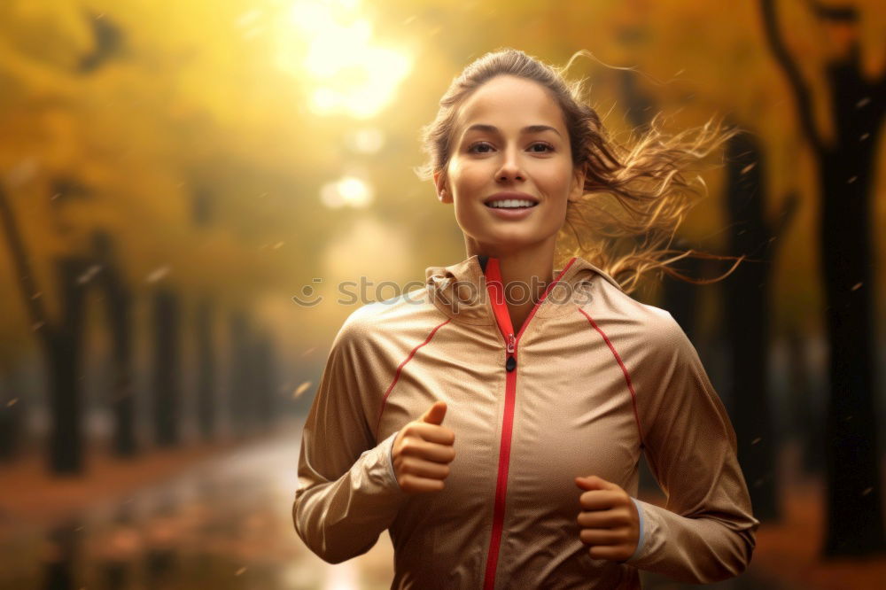 Similar – Attractive woman out exercising in glowing light