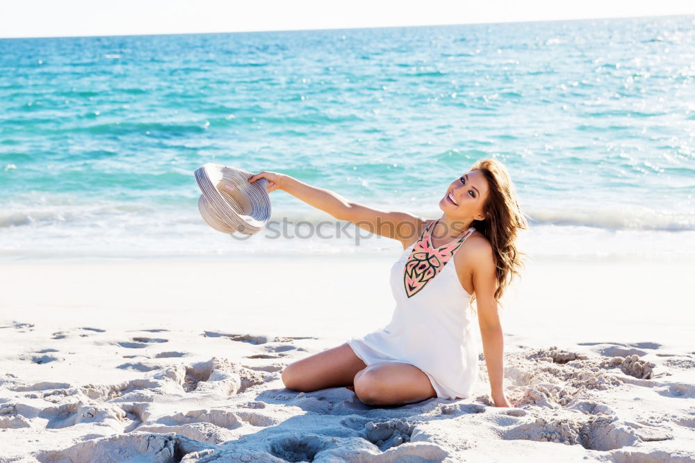 Similar – Image, Stock Photo Girl at Coronado Beach, San Diego