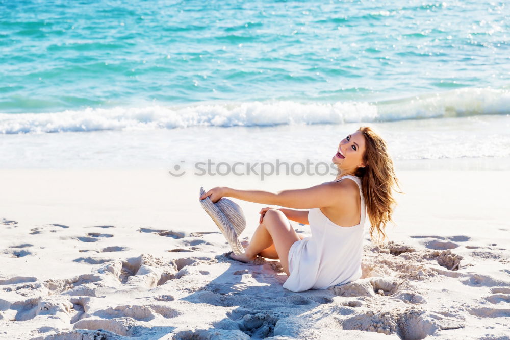 Similar – Image, Stock Photo Girl at Coronado Beach, San Diego