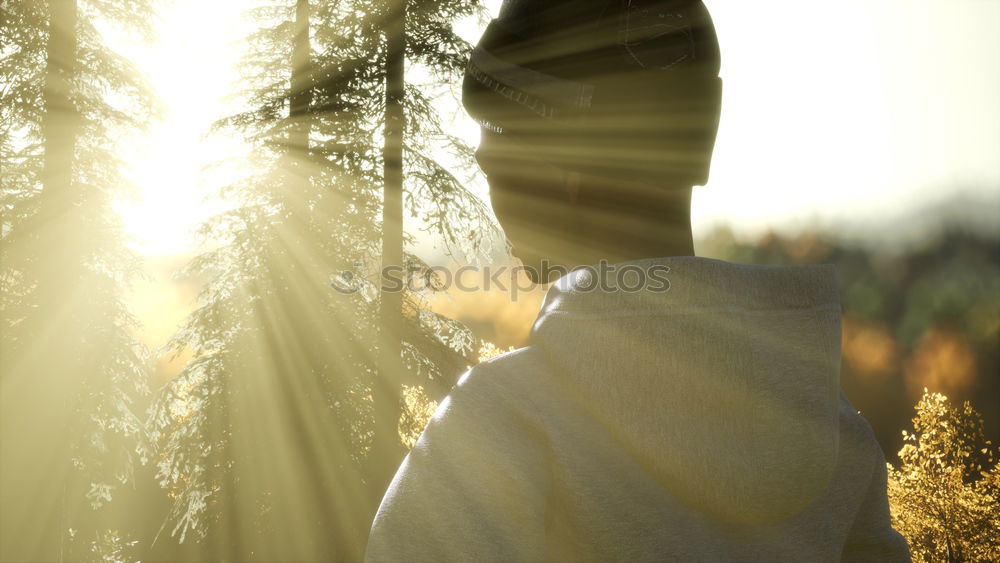 Similar – Image, Stock Photo Hiking adventure in the woods and forest