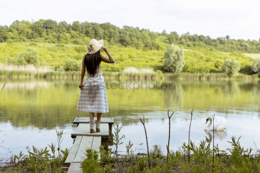 Similar – lake view Human being