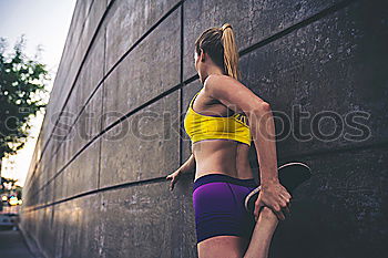 Similar – Young woman workout in a Urban Scenery.