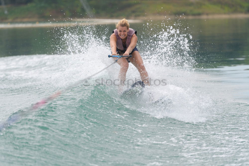 Similar – Image, Stock Photo water skiing Lake Waves