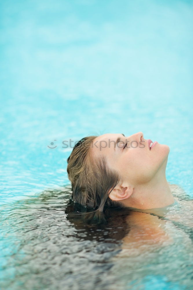 Similar – Image, Stock Photo Woman with closed eyes in water