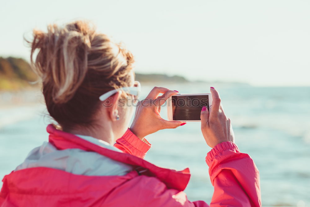 Similar – Image, Stock Photo Selfie at the beach