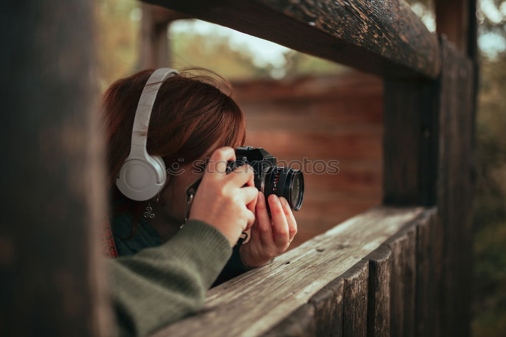 Similar – Woman and vintage suitcase