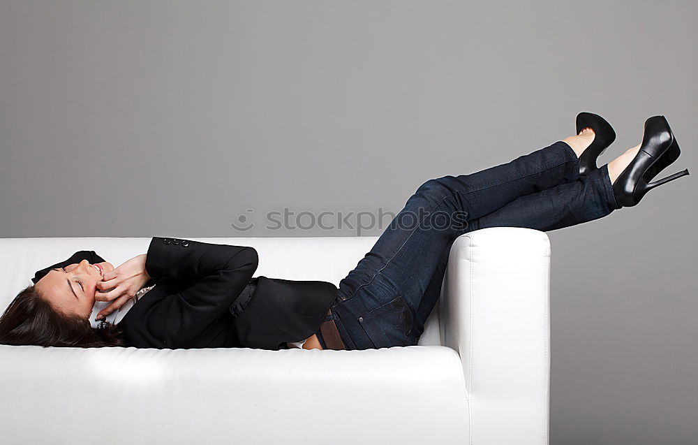 Similar – Image, Stock Photo woman sitting in room with autumn leaves