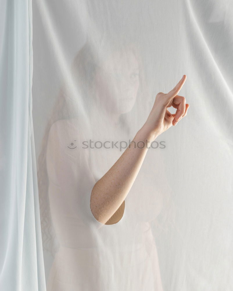 Similar – Image, Stock Photo Young redhead woman with a yellow dress in a yellow room