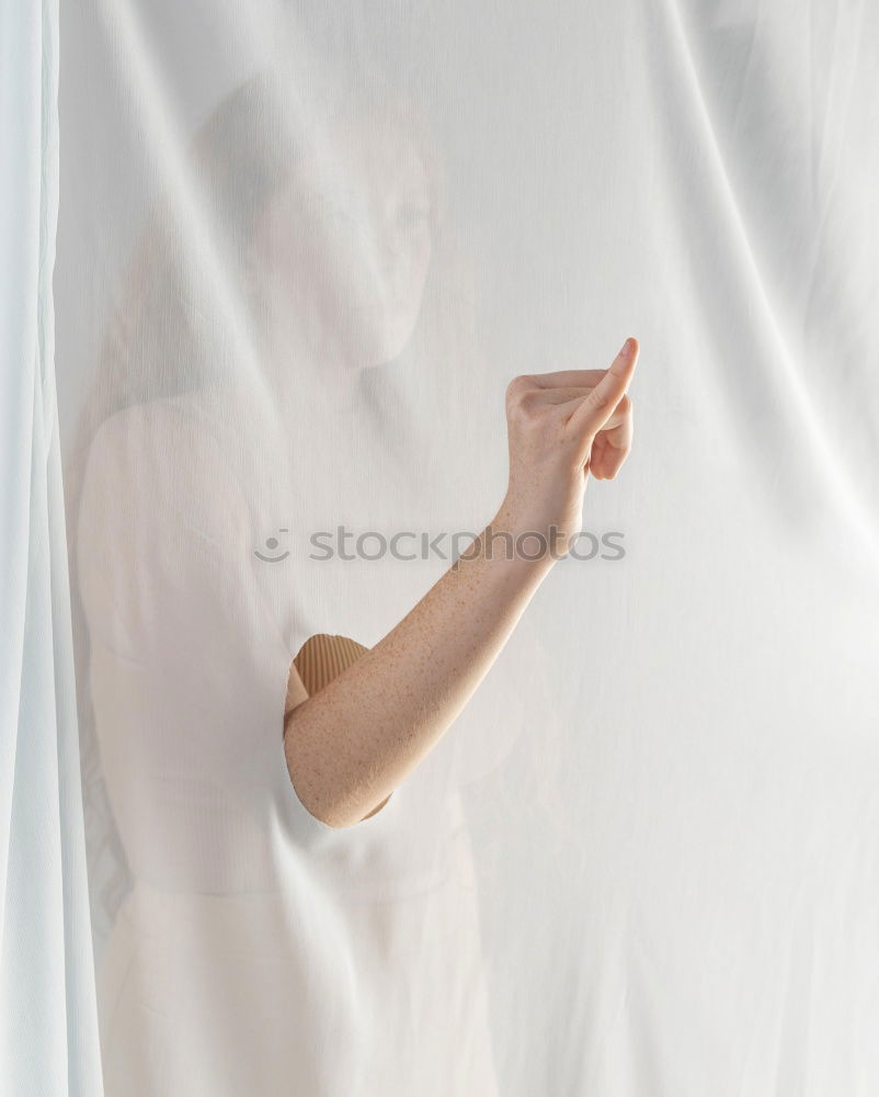 Similar – Image, Stock Photo Young redhead woman with a yellow dress in a yellow room