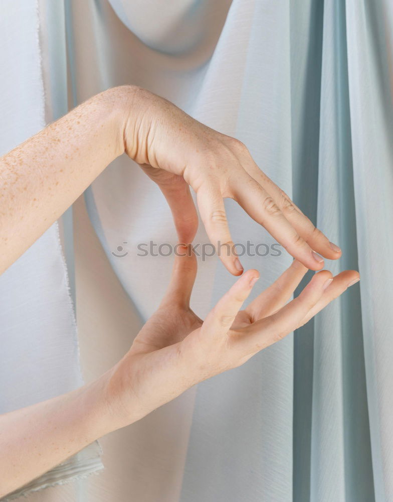 Similar – Image, Stock Photo Double exposure portrait of a young woman with her fingers in front of her eyes in half transparency