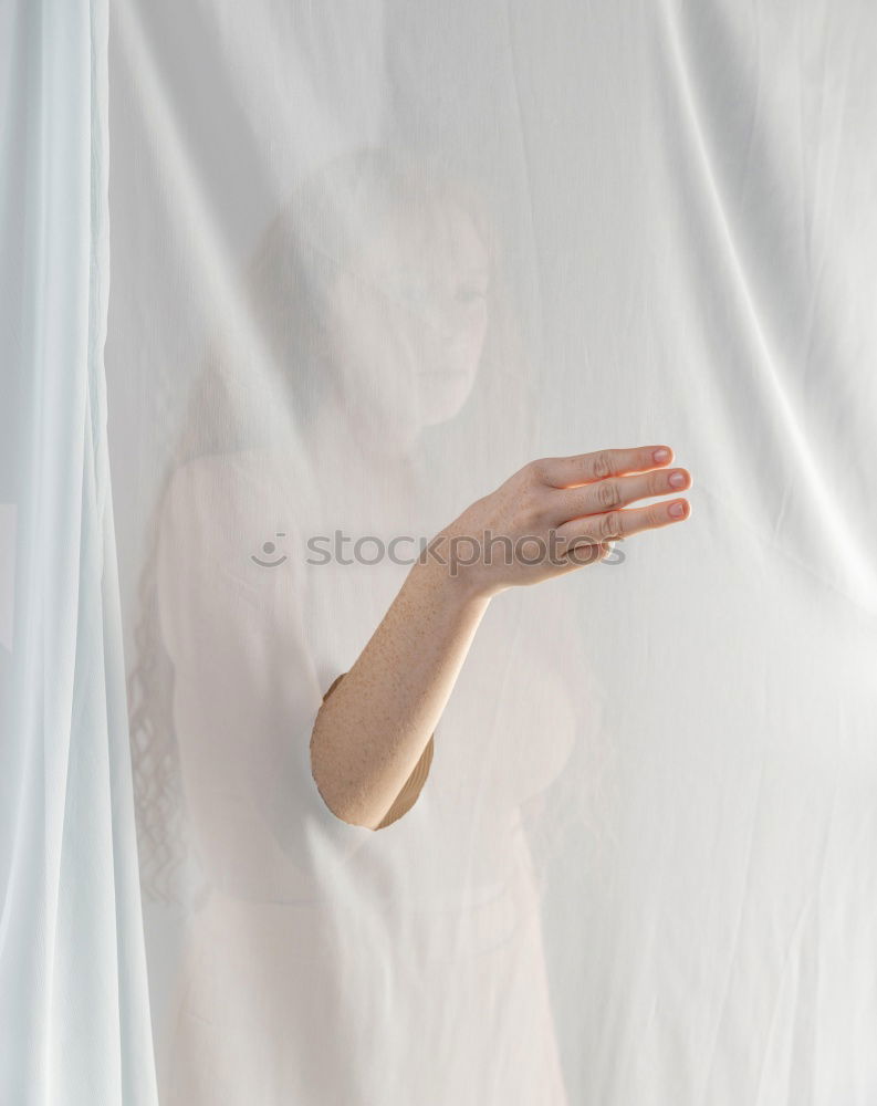 Similar – Image, Stock Photo Young redhead woman with a yellow dress in a yellow room