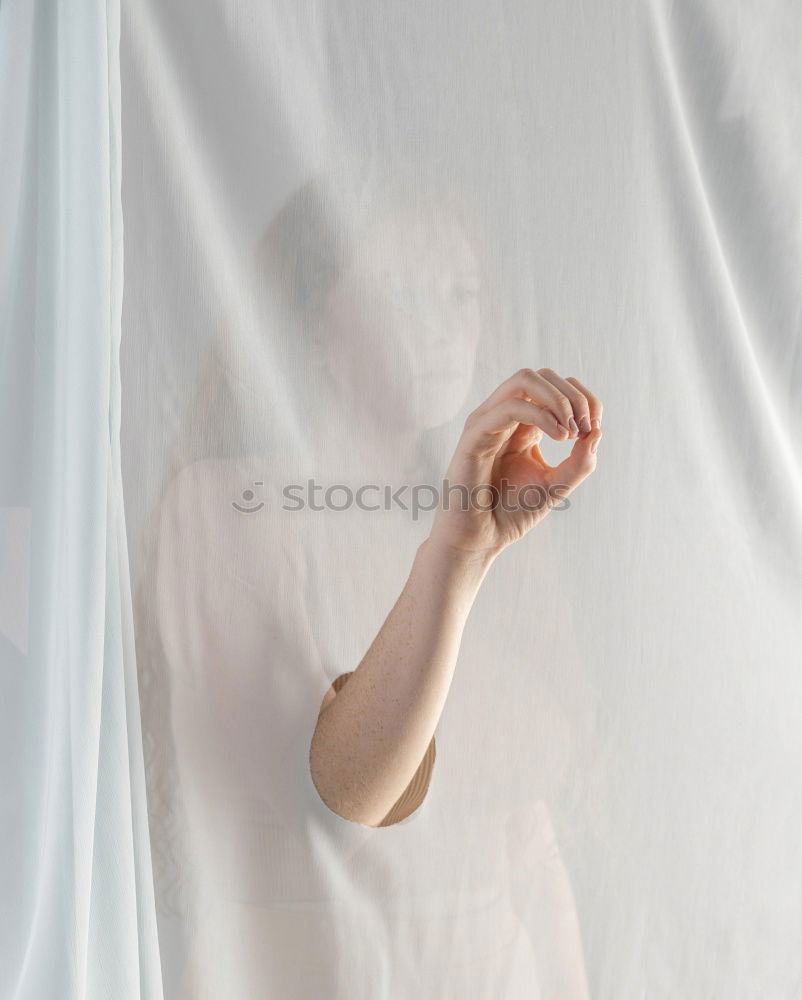 Similar – Image, Stock Photo Young redhead woman with a yellow dress in a yellow room