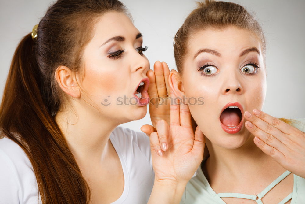 Similar – Image, Stock Photo Two best friends shares secrets.