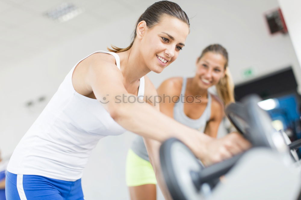 Similar – Image, Stock Photo Attractive Woman on treadmill in the gym