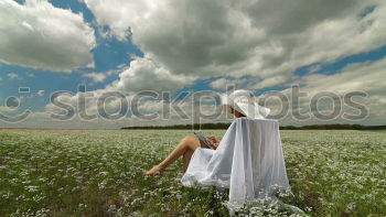 Similar – Image, Stock Photo she looked .. Sky Clouds