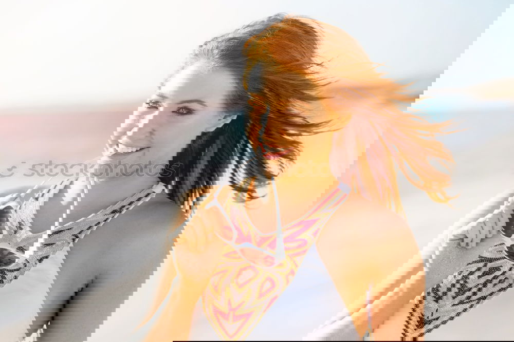 Similar – Image, Stock Photo Female runner portrait