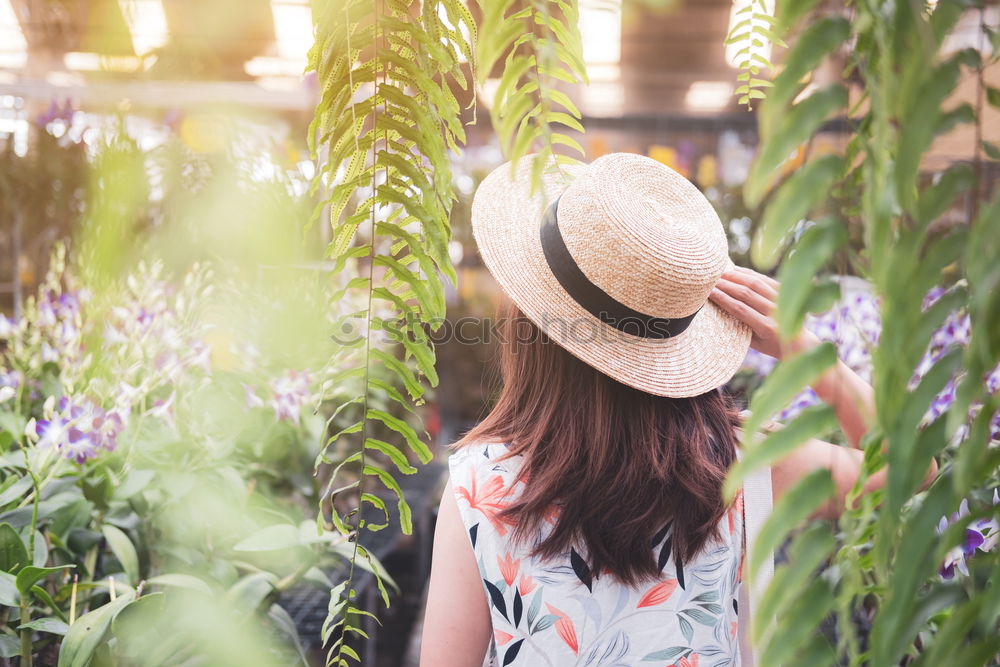 Similar – Image, Stock Photo Woman gardener, planting cactus plant in a pot