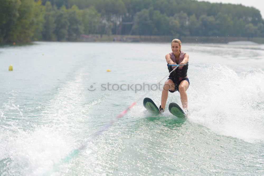 Image, Stock Photo water skiing Lake Waves