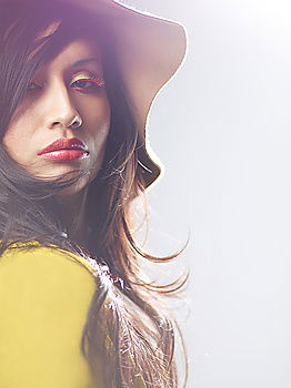 Similar – Image, Stock Photo Seductive woman in jacket and sunglasses