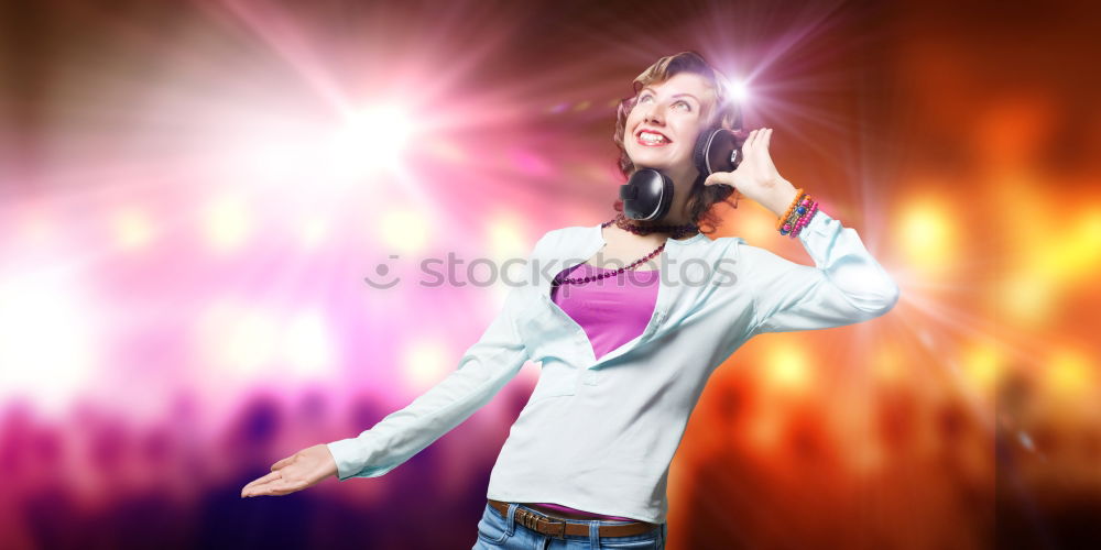 Similar – young woman singing Joy