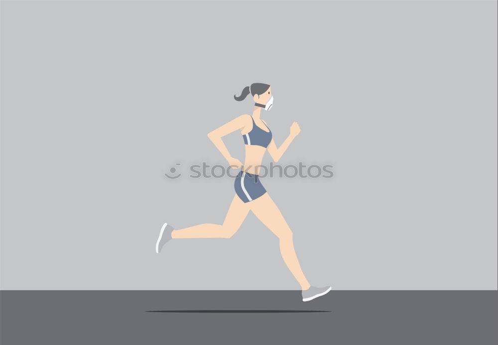 Similar – Young fitness woman runner running on city bridge.