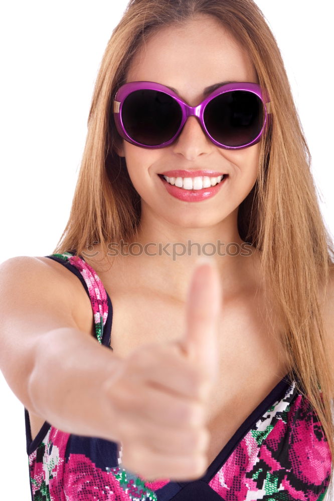 Similar – Image, Stock Photo Portrait of a young blonde woman with sunglasses