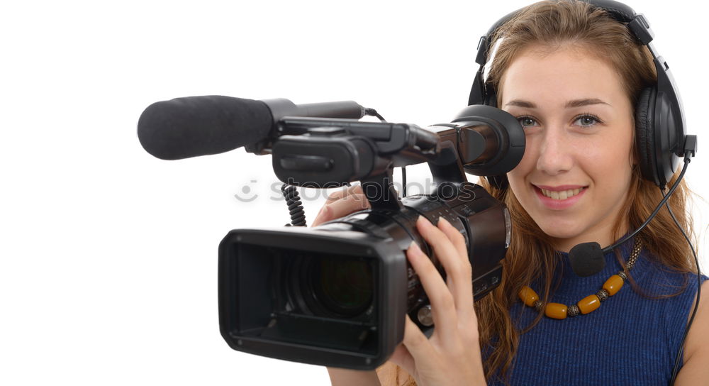 Similar – Young woman taking pictures with an instant camera