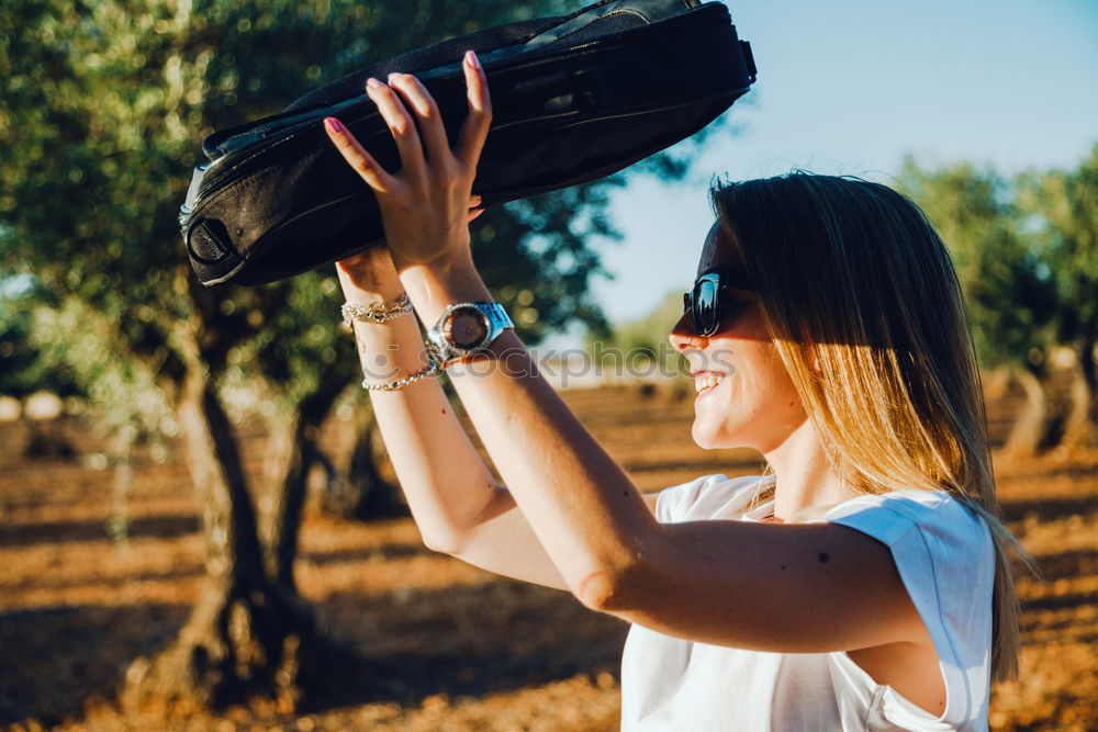 Similar – Image, Stock Photo Mature woman is cuddling her horse