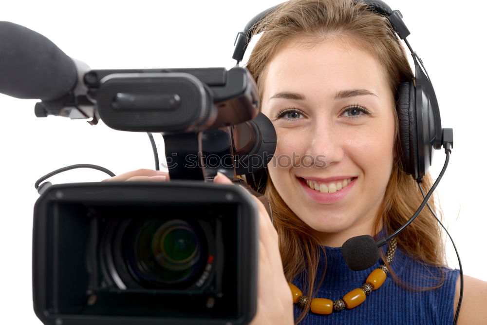 Similar – Image, Stock Photo Young woman with an instant camera