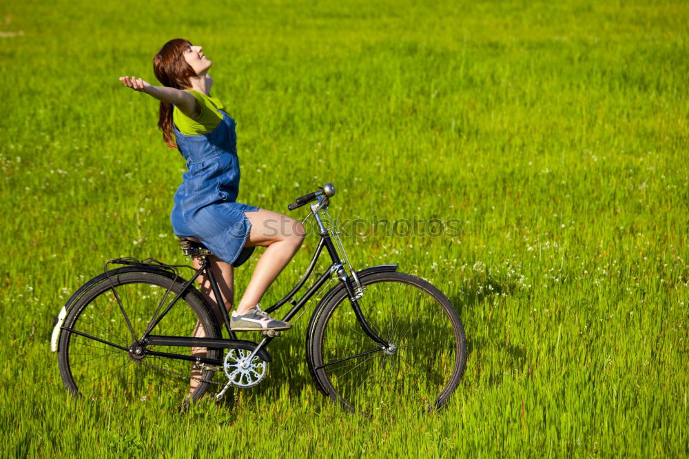 Similar – Image, Stock Photo field bicycle woman sunlight