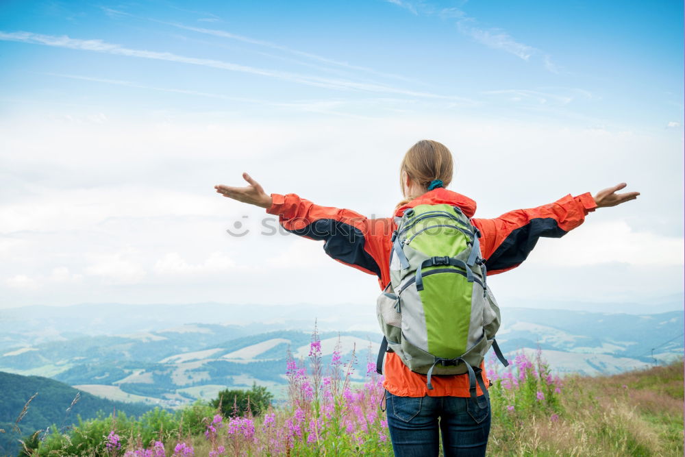 Similar – Image, Stock Photo Young woman ascending