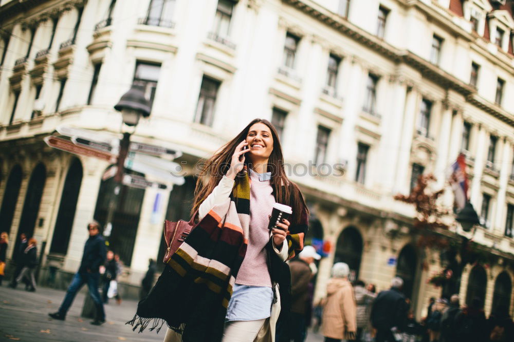 Similar – Image, Stock Photo Woman taking taxi in city