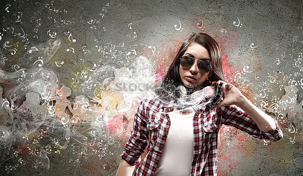 Similar – Image, Stock Photo Girl with Sunglasses