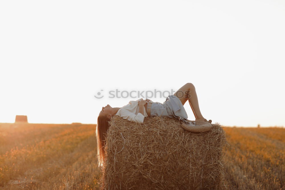 Similar – Image, Stock Photo happy child girl in country style plaid shirt