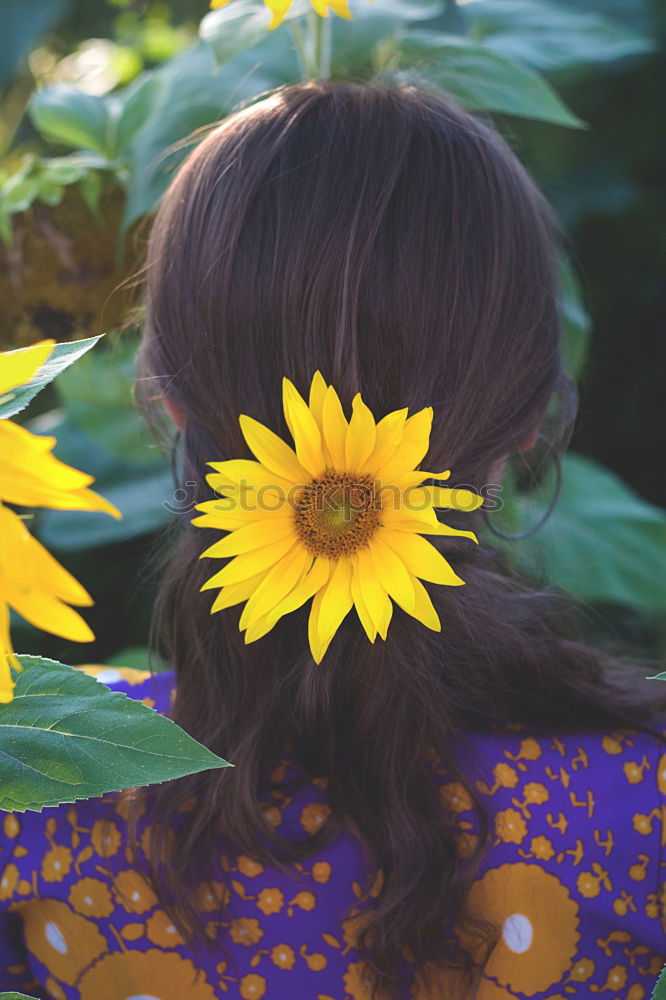 Similar – Image, Stock Photo Crop woman touching yellow flower