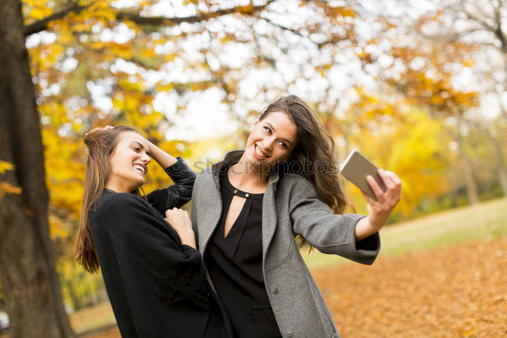 Similar – Image, Stock Photo Girls crazy for autumn