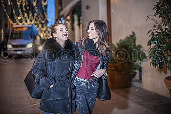 Similar – Image, Stock Photo Two adults girls talking and smiling