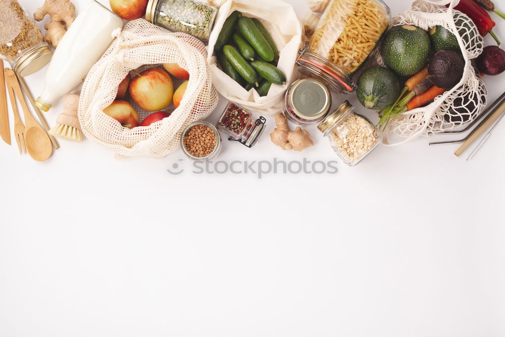 Image, Stock Photo Asian food background. Various traditional ingredients for vegetarian cooking: noodles, vegetables and spices, top view, flat lay. Chinese or Thai cuisine. Vegan food. Healthy nutrition concept.