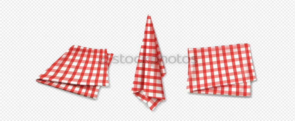 Vintage curtain for bus, red and white chequered with ruffle tape