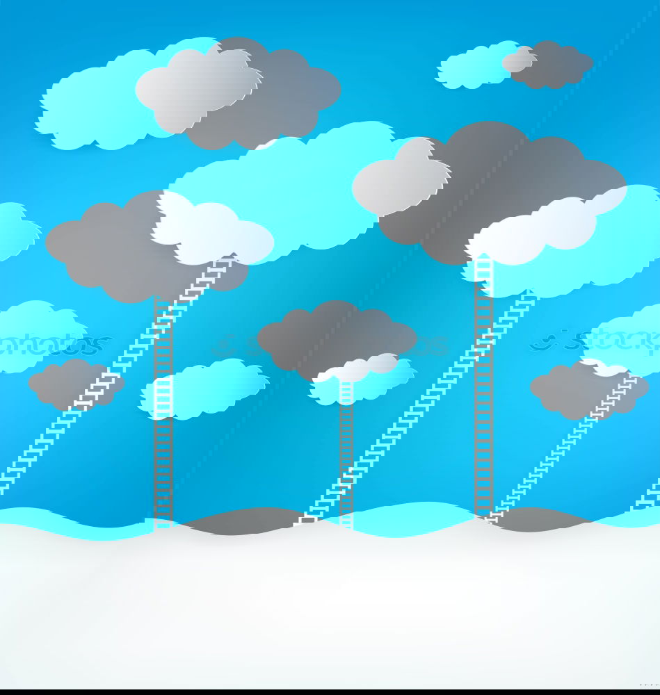 Similar – Image, Stock Photo Stairs to the clouds
